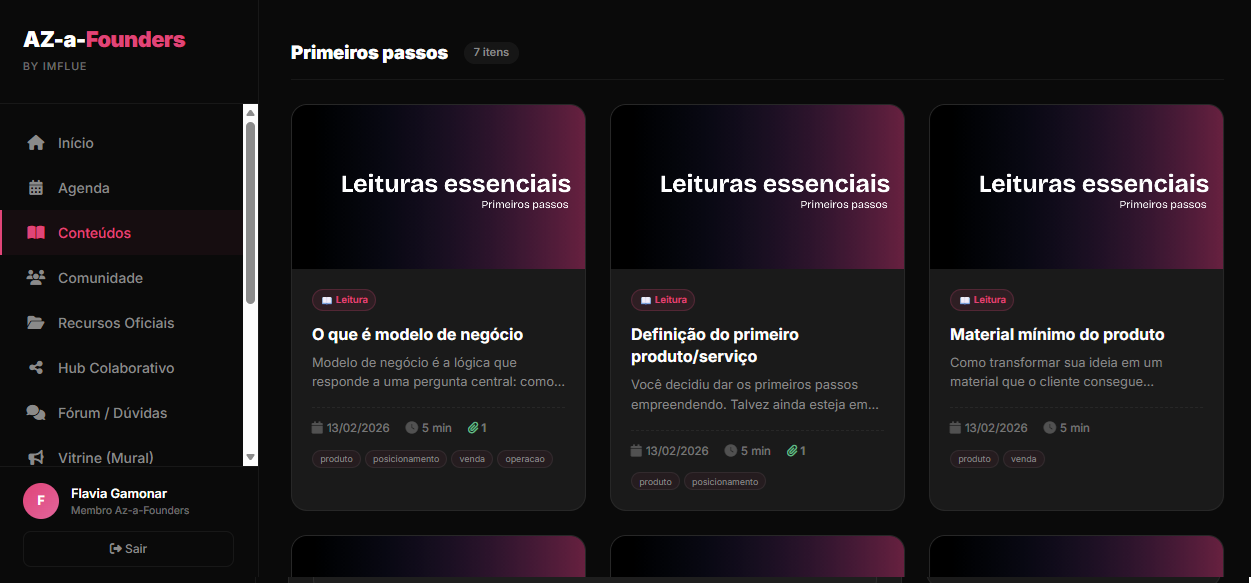 Biblioteca de conteúdos AZ-a-Founders